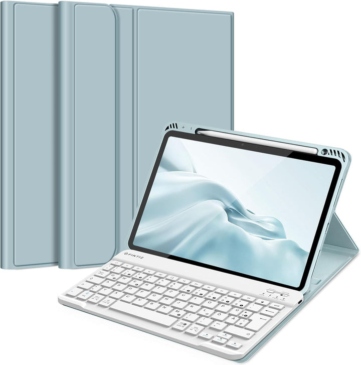 Fintie Tastatur Hülle für iPad Air 5 2022 / iPad Air 4 2020 10.9 Zoll, Schutzhülle mit TPU Rückschal