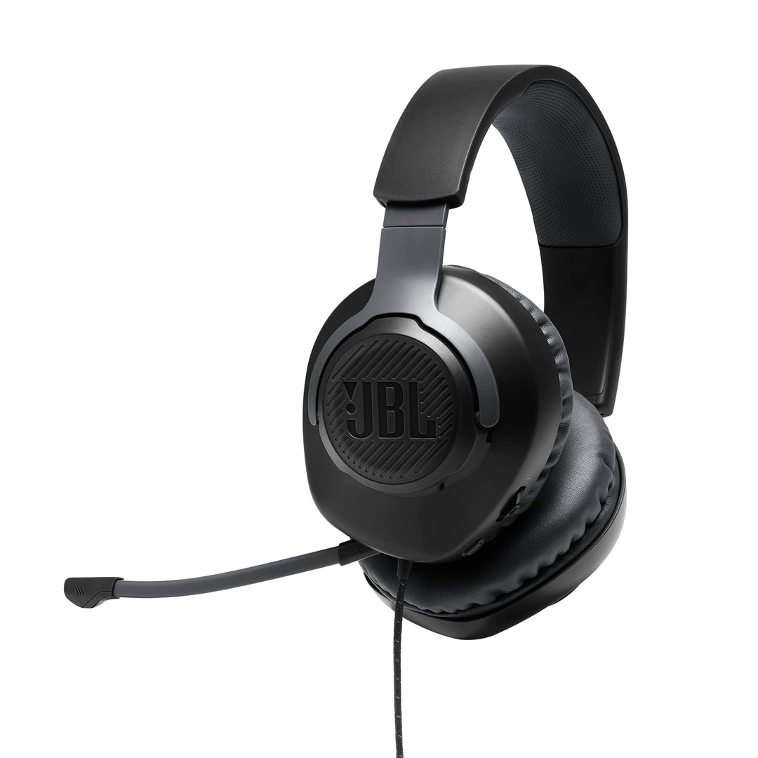 JBL Quantum 100 Over-Ear Gaming-Kopfhörer, kabelgebunden, Schwarz, schwarz