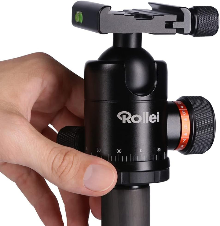 Rollei Stativ Kugelkopf für C6i Stativ, professioneller 360 Grad Stativkopf mit Friktion, 12 KG Trag