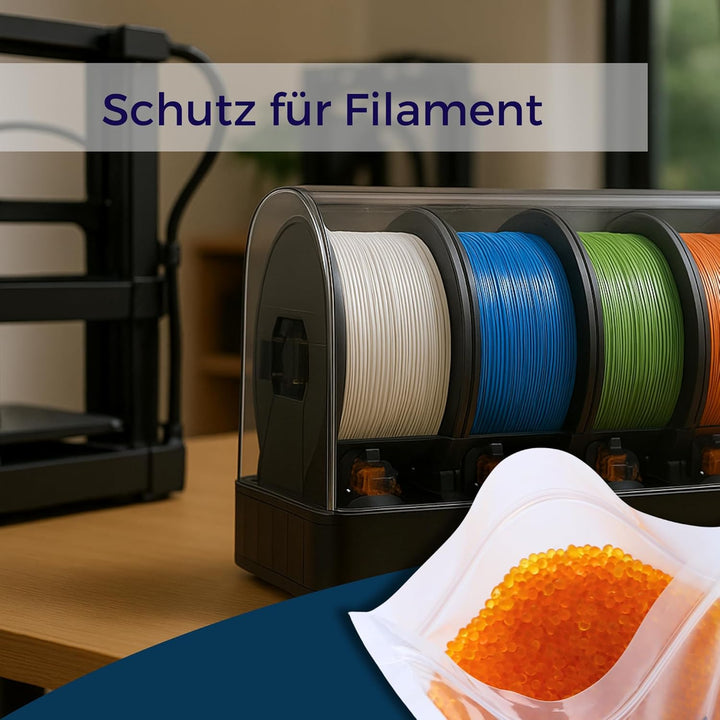 Silica Gel Entfeuchter - 2 kg mit Farbindikator Orange-Grün, 3–5 mm Kugeln, wiederverwendbar, Trocke