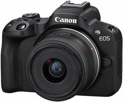 Canon EOS R50 Creator Kit Vlogging Kamera + RF-S 18-45 is STM Objektiv + Griffstativ + Mikrofon - Sp