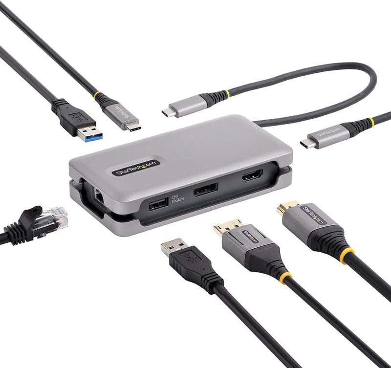 StarTech.com USB C Multiport Adapter-Dockingstation, USB-C Auf HDMI 2.0b 4K 60Hz, HDR, USB Hub, Ethe