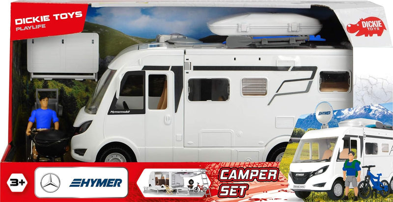 Dickie Toys Playlife-Camper Set, Hymer Camping Van B-Klasse, Wohnmobil, Dach, Seitenpanel, Dachfenst