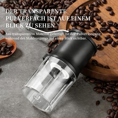 Manuelle Kaffeemühle, Tragbare Kaffeemühle mit konischem Keramik-Lockenwickler, Kapazität 30 g, Geei
