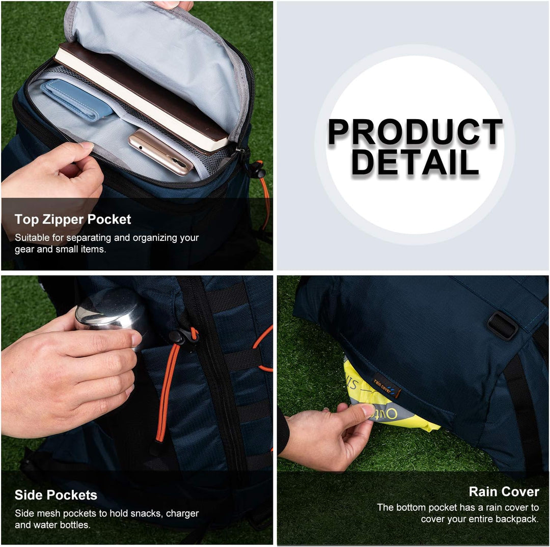 MOUNTAINTOP 35L Wanderrucksack Herren Damen Reiserucksack Trekkingrucksack Leicht Outdoor Camping Ru