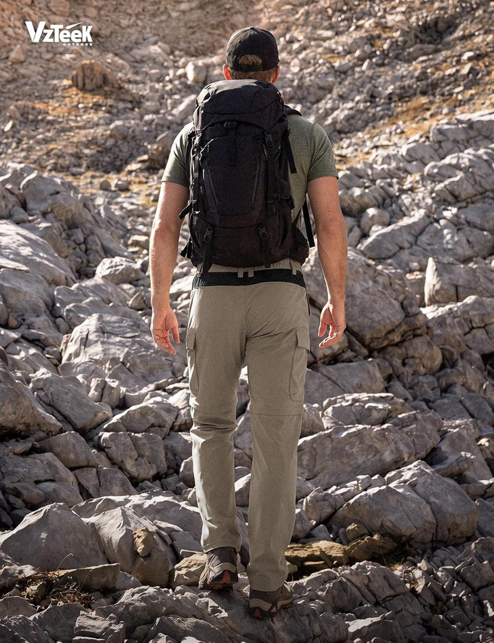 Herren Wanderhose Zip Off Trekkinghose Outdoorhose Sommer Softshell Stretch Hose Kurz für Wandern,Ba