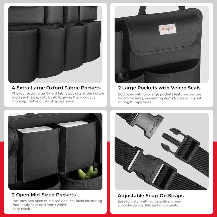 SURDOCA Kofferraum Organizer Upgrade-Version, Organizer Auto mit 8 GroÃŸe, Kofferraum Organizer Klet