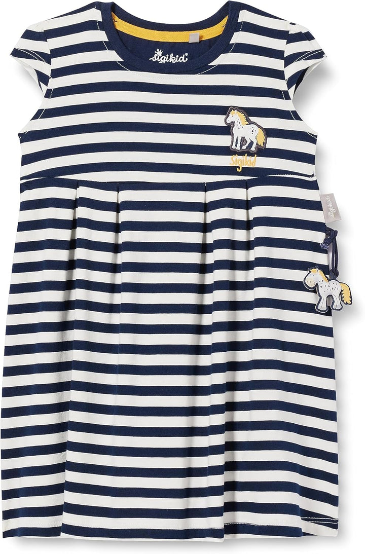 Sigikid Mädchen Kinderkleid, 98 Blau-wei&#xDF; Gestreift