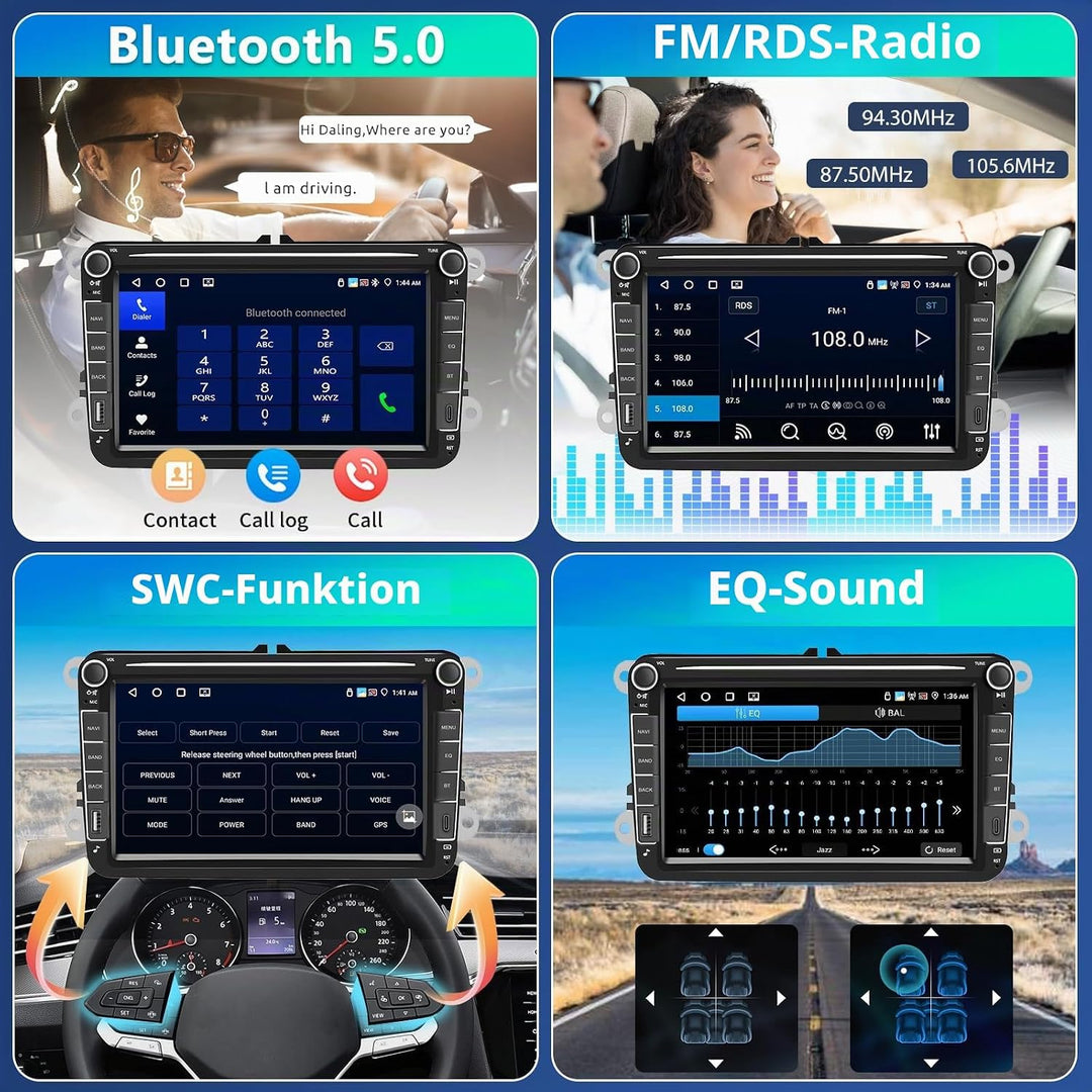 4GB+64GB Android Autoradio mit Type-C USB für VW Golf 5 6 Polo Passat B6 Touran T5 Seat Tiguan EOS C