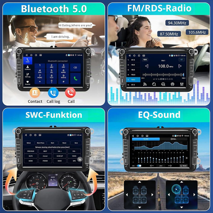 4GB+64GB Android Autoradio mit Type-C USB für VW Golf 5 6 Polo Passat B6 Touran T5 Seat Tiguan EOS C