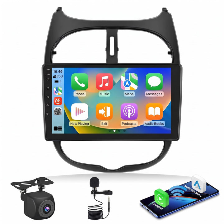 2+64G Android Autoradio für Peugeot 206/206CC 2001-2016 Cirteon C2 Wireless Carplay&Android Auto, 9'