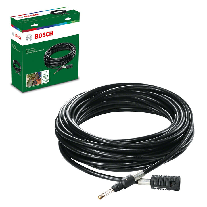 Bosch Home and Garden F016800483 Bosch Abflussrohr Reiniger (für Aquatak, 10 m, 160 bar), Schwarz