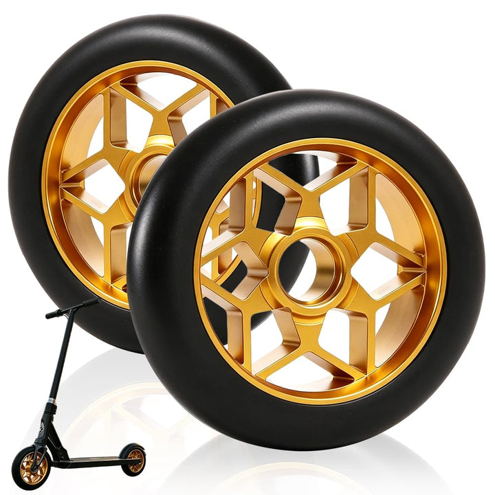 2 Stück Stunt Scooter Rollen, Scooter Ersatzräder, 110mm Scooter Räder mit ABEC, 9 Kugellager, Härte