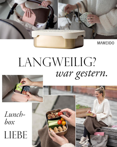 MAMEIDO Brotdose Edelstahl 800ml, flexiblem Trenner & Silikondeckel, Lunchbox Erwachsene, leichte Ve