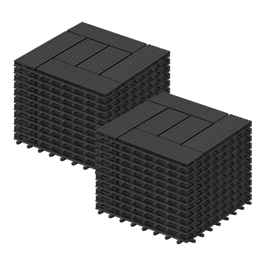 Laneetal WPC Fliesen 22er Set für 2 m², Balkonfliesen 30x30 cm, Terrassenfliesen Klicksystem, Klickf