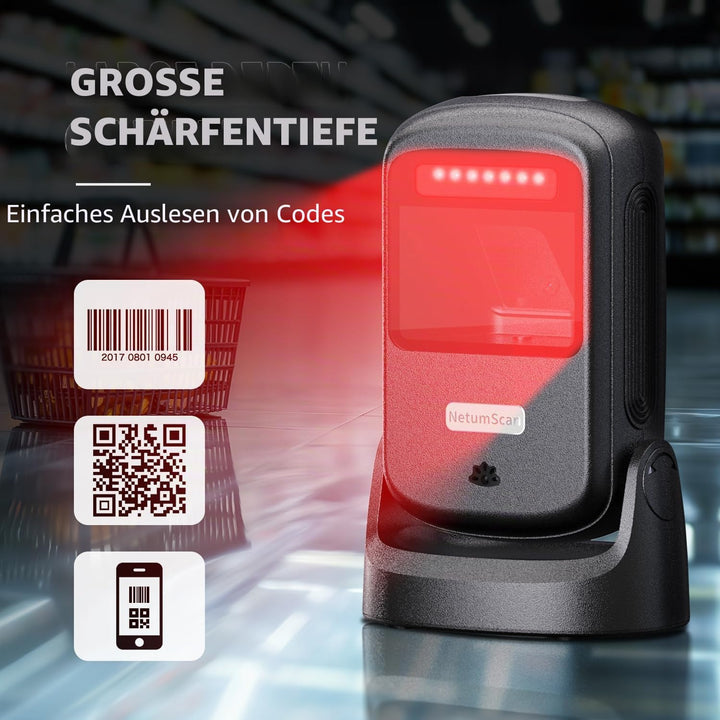 NetumScan Omnidirektionaler USB-Techniker für Supermärkte und Lager, kompatibel mit Windows/Mac/Linu