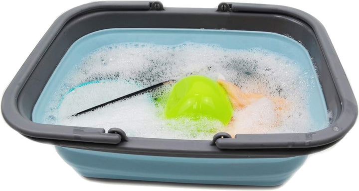 SAMMART 9,2 l Faltbare Wanne mit Griff – tragbarer Picknickkorb für den Aussenbereich – Faltbare Ein