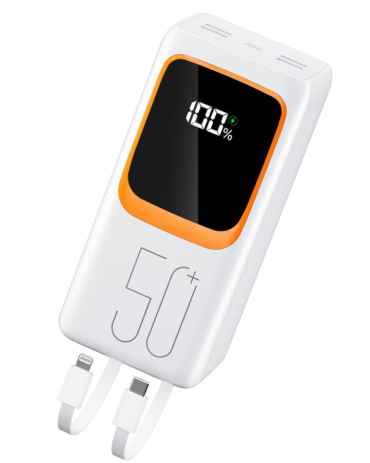 Powerbank, 50.000 mAh, tragbares Ladegerät, externer Akku mit 22,5 W, Powerbank mit 5 Ausgängen und