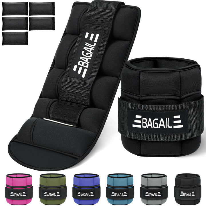 BAGAIL Verstellbare Knöchelgewichte 2er Pack, mit abnehmbaren Sandsäcken, tragbare Handgelenk - und
