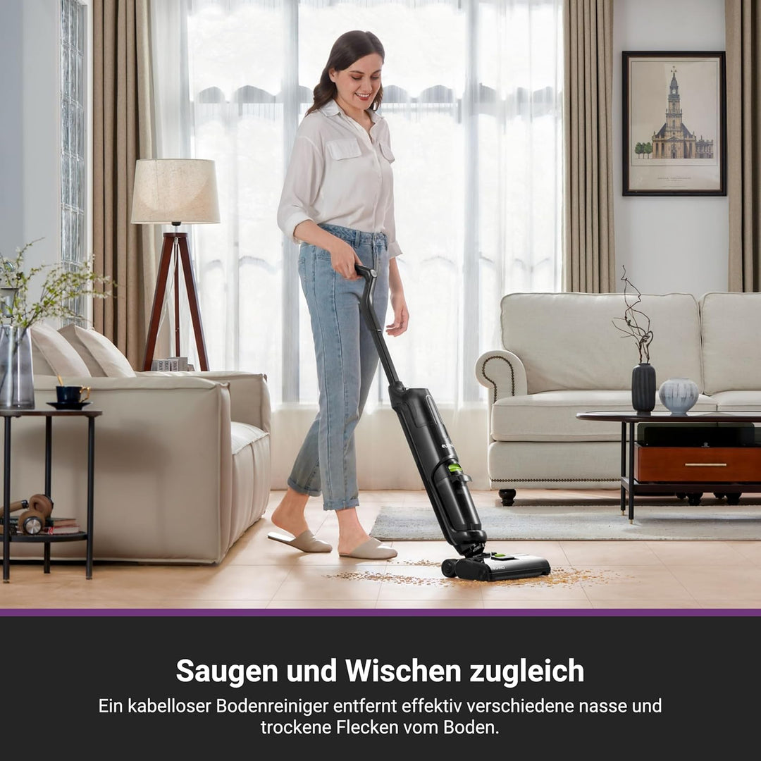 EUREKA NEW400 Nass-Trockensauger Kabelloser,Smart Nass-Trocken-Staubsauge mit Dual-Tank-Design,Selbs