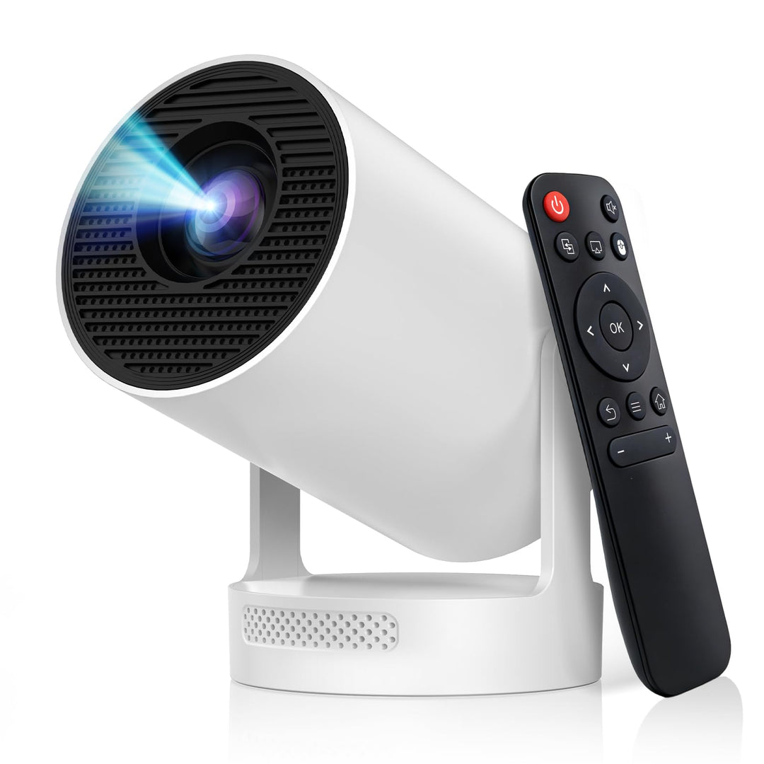 Mini Beamer,4K 1080P Smart Beamer,Projektor Tragbarer mit WiFi 6 und Bluetooth 5.4,Auto Trapezkorrek