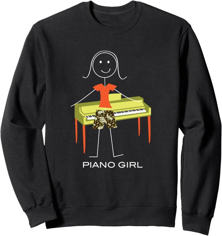 Lustige Frauen Klavier, Mädchen Musiker Geschenke Sweatshirt
