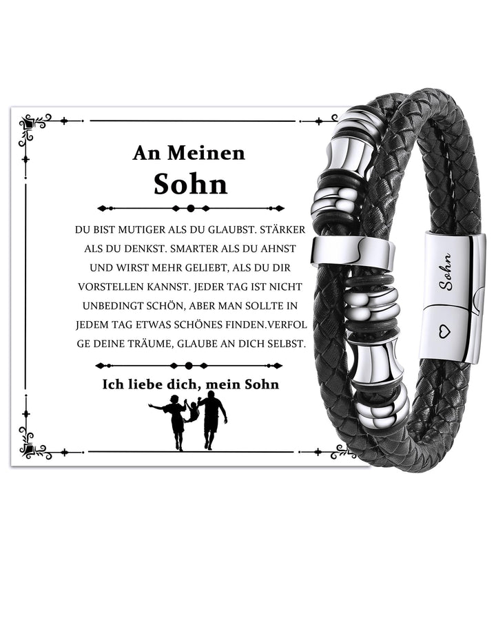 CheersLife An Meinen Sohn Armband Sohn Geschenk von Mama Papa Geburtstagsgeschenk 18. Geburtstag Jun
