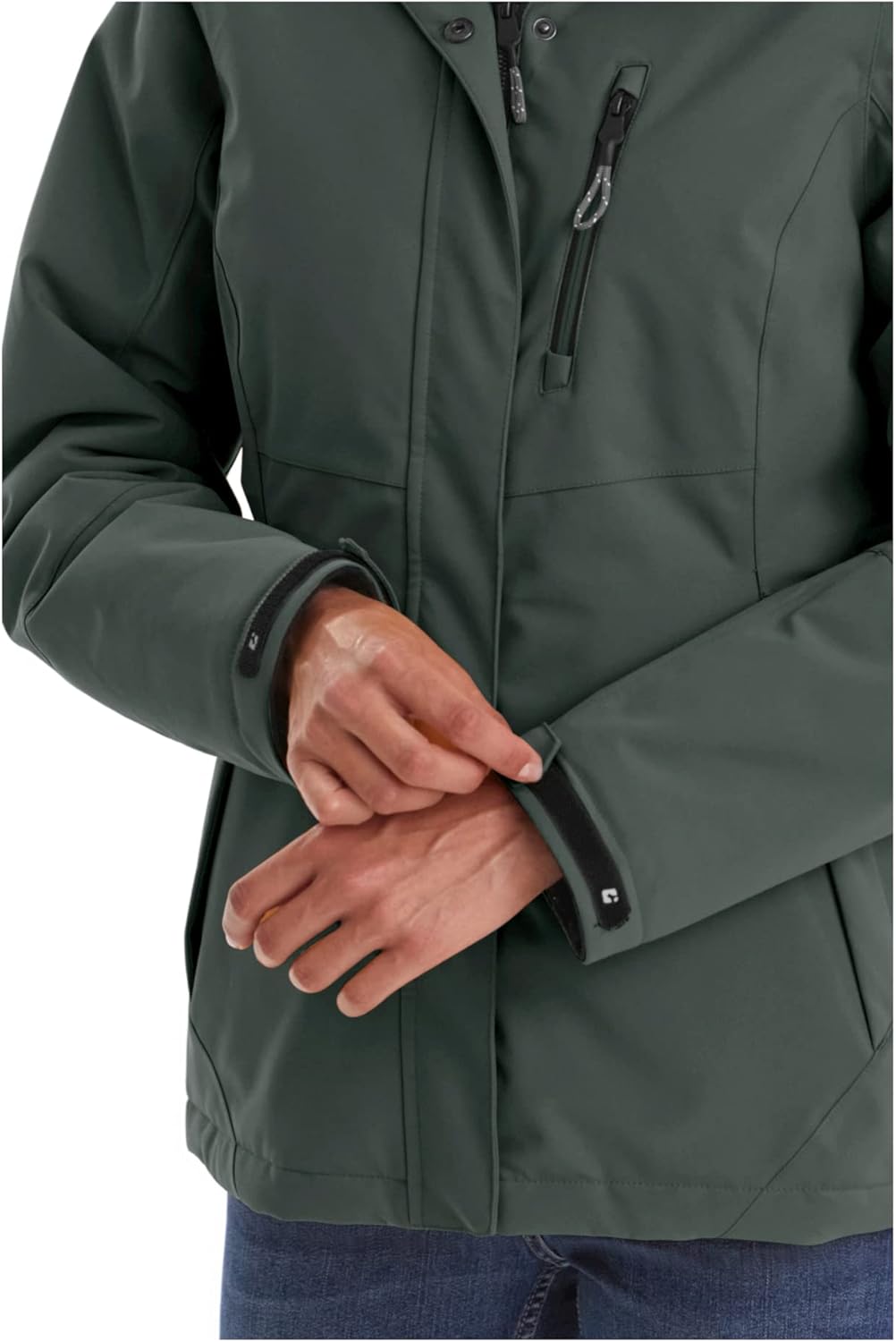Killtec Damen Kow 170 Wmn Jckt Funktionsjacke/Outdoorjacke mit abzippbarer Kapuze 46 dunkel blaugrün