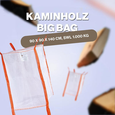 Kaminholz Bag Woodbag Firewoodbag Brennholz luftdurchlässige BigBag Holzsack Holzbag Big Bag 80 x 95