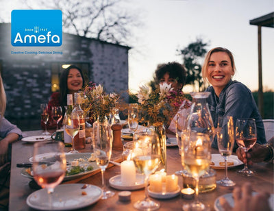 Amefa Lou Laguiole Steakmesser-Set 6-teilig | Griffe Weiss | Mikro-Wellenschliff mit langanhaltender