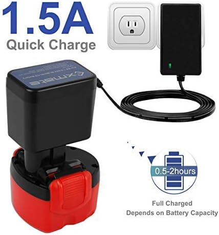 Exmate Multivolt-Ladegerät für Bosch 7,2V 9,6V 12V 14,4V 18V 24V Ni-MH/Ni-Cd Akkus (Nicht für Lithiu