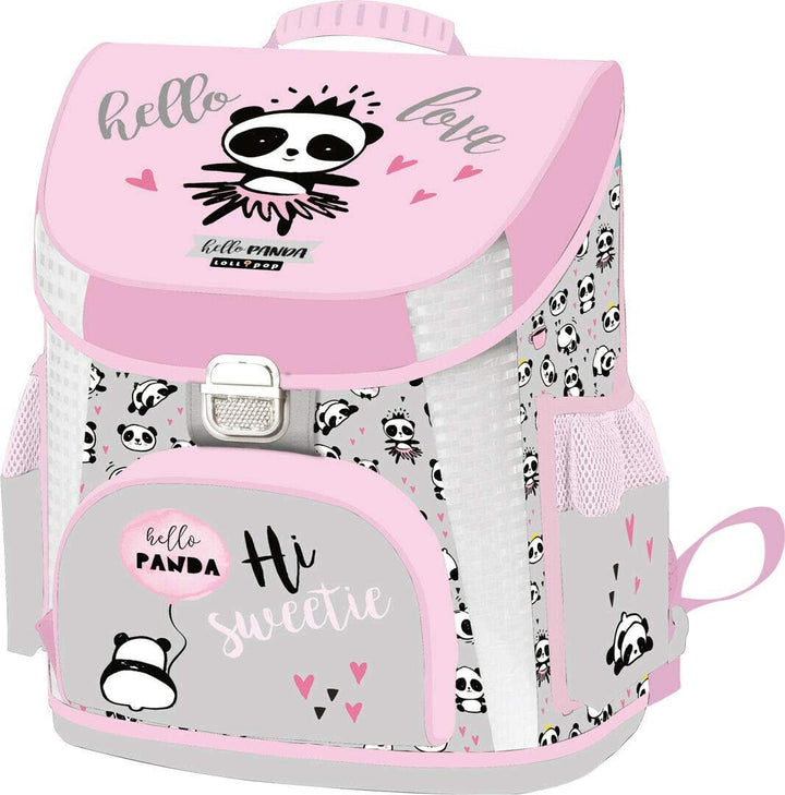 SCOOLSTAR Panda Schulranzen Mädchen 1 Klasse Tornister Schulrucksack Schultasche Set 3 teilig inkl.