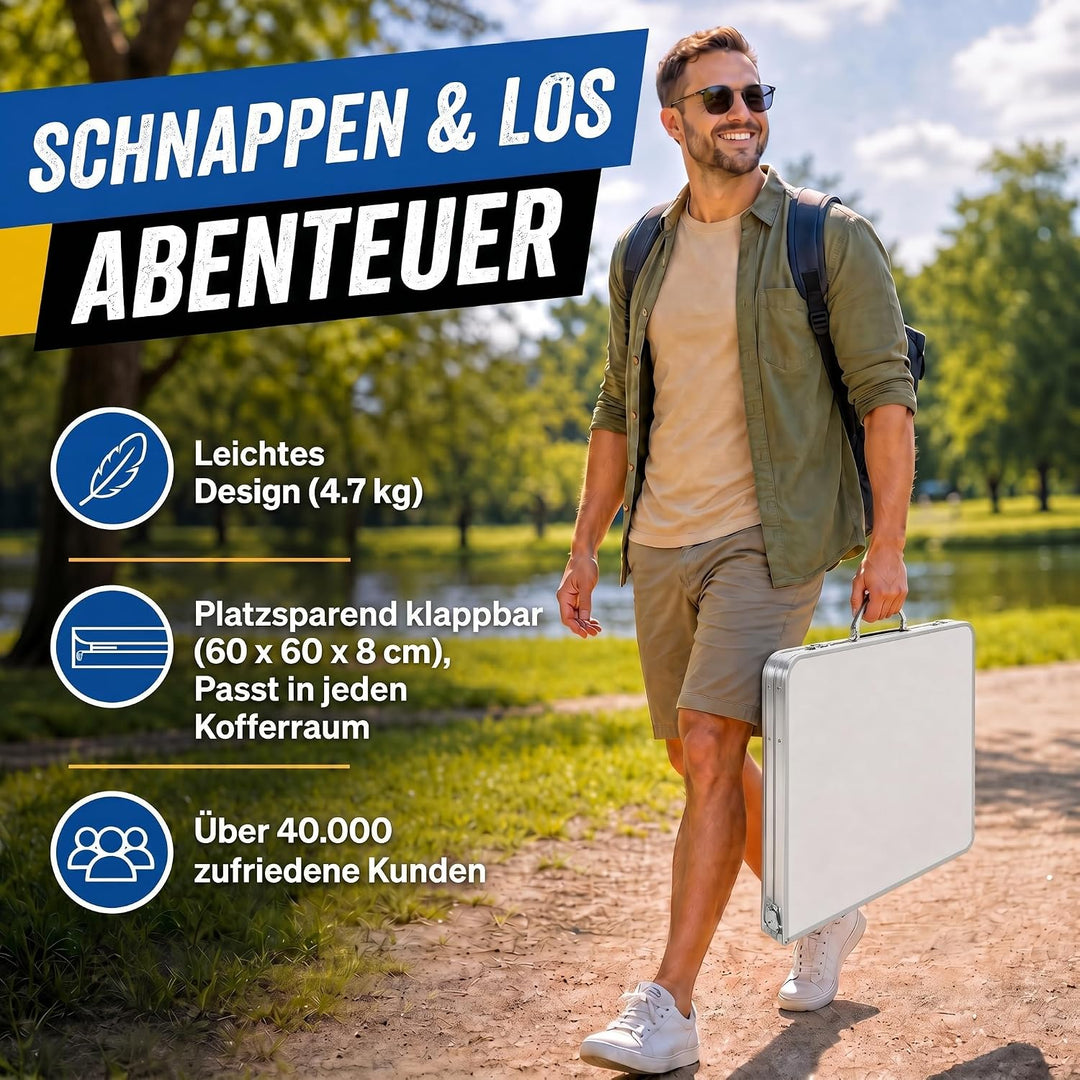 Klappbarer Multifunktionstisch Mehrzwecktisch Campingtisch Klapptisch Markttisch höhenverstellbarer