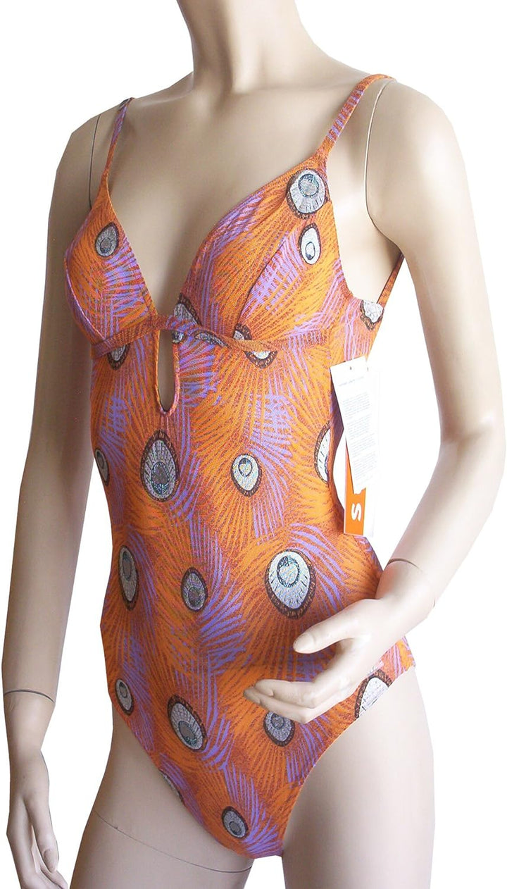 Solar Tan Thru Badeanzug orange/lila/Silber, Gr. 38 B-Cup