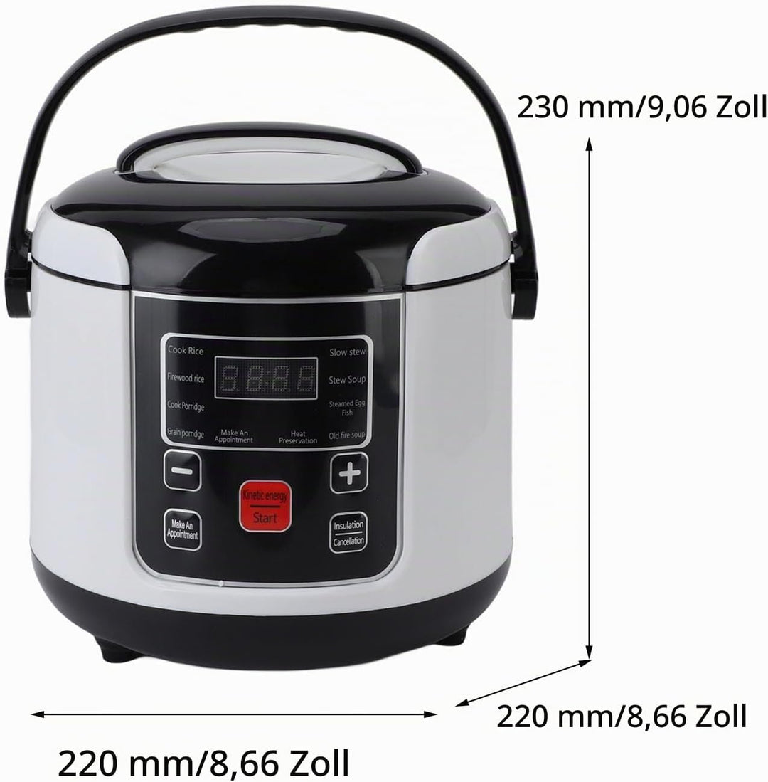 Mini-Reiskocher, 2 L Kleiner Reise-Reiskocher 12 V für das Auto, mit Innentopf-Dampfkorb, Antihaftbe