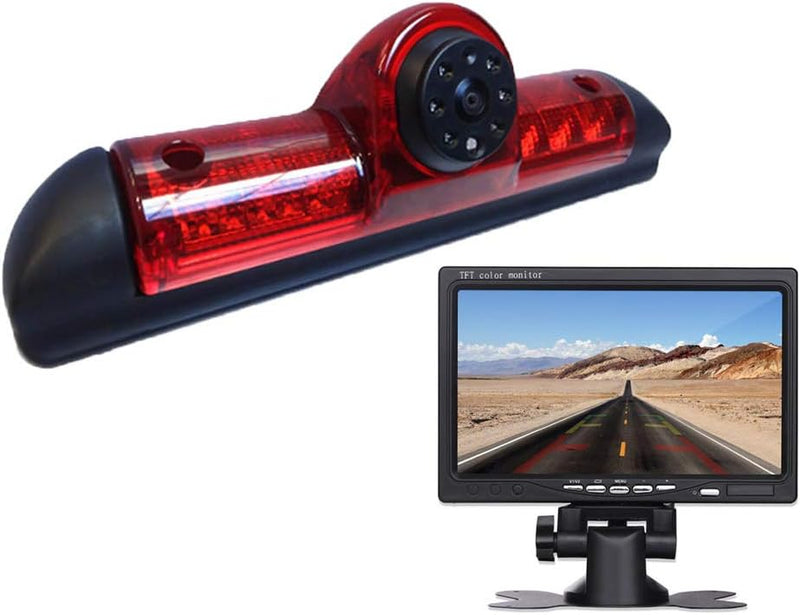 Rückfahrkamera Transportster+7 Zoll TFT LCD Bildschirm Auto Monitor im 3.Bremslicht Bremsleuchte Pas