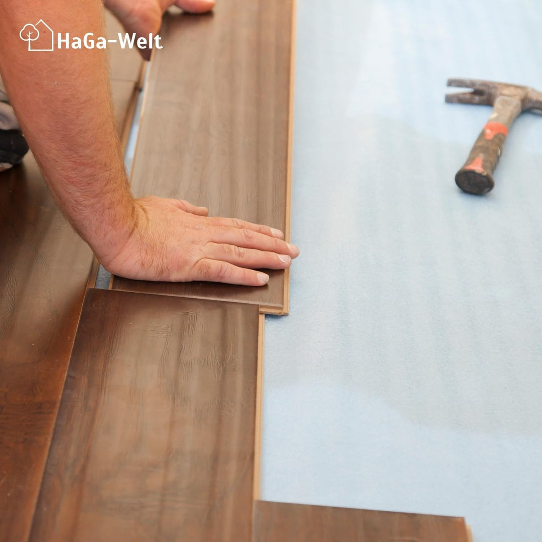 HaGa® Premium Trittschalldämmung 1,25m x 50m x 3mm | für Laminat-, Vinyl- und Holzböden | Reduziert