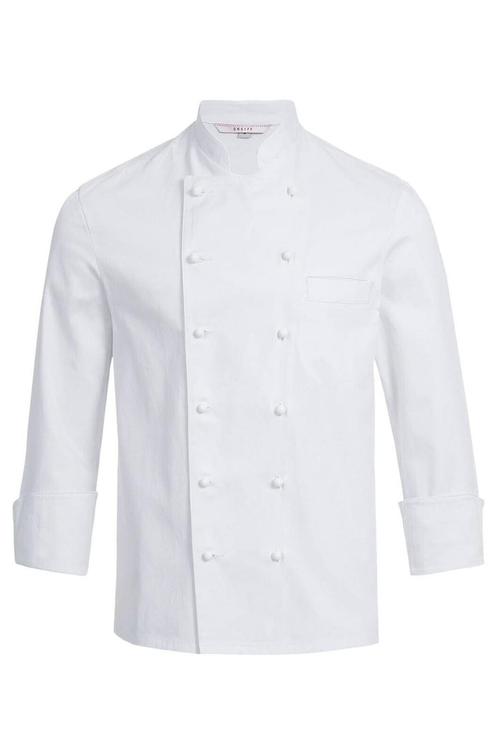 Greiff Grösse XXL gastro moda Herren Cuisine Basic Kochjacke Regular Fit Weiss Modell 5566
