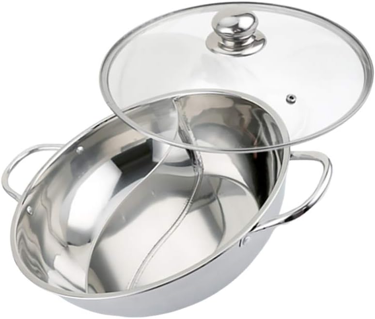 Cabilock Induktionstopf Dual Hot Pot Induktionskochtopfpfanne Eintopftöpfe Mit Deckel Double Flavor