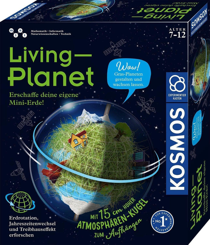 KOSMOS 637255 Living Planet, Erschaffe Deine eigene Mini-Erde, Gewächshaus, Experimentierkasten für