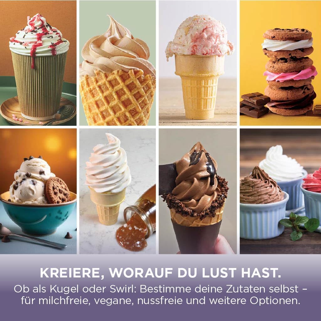 Ninja CREAMi Scoop & Swirl Eismaschine mit 2 Behältern, 13 Funktionen, für Eiscreme, Softeis, Gelato