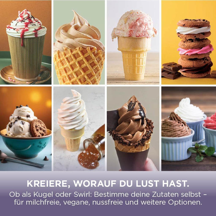 Ninja CREAMi Scoop & Swirl Eismaschine mit 2 Behältern, 13 Funktionen, für Eiscreme, Softeis, Gelato
