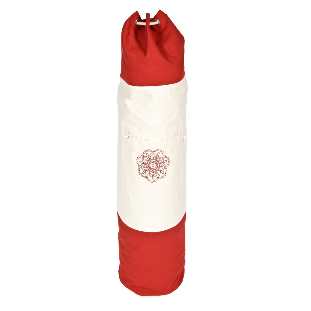 Yogabox Yogatasche Surya Bag 2 farbig für Schurwollmatten Bordeaux / Natur 75 cm, Bordeaux / Natur 7