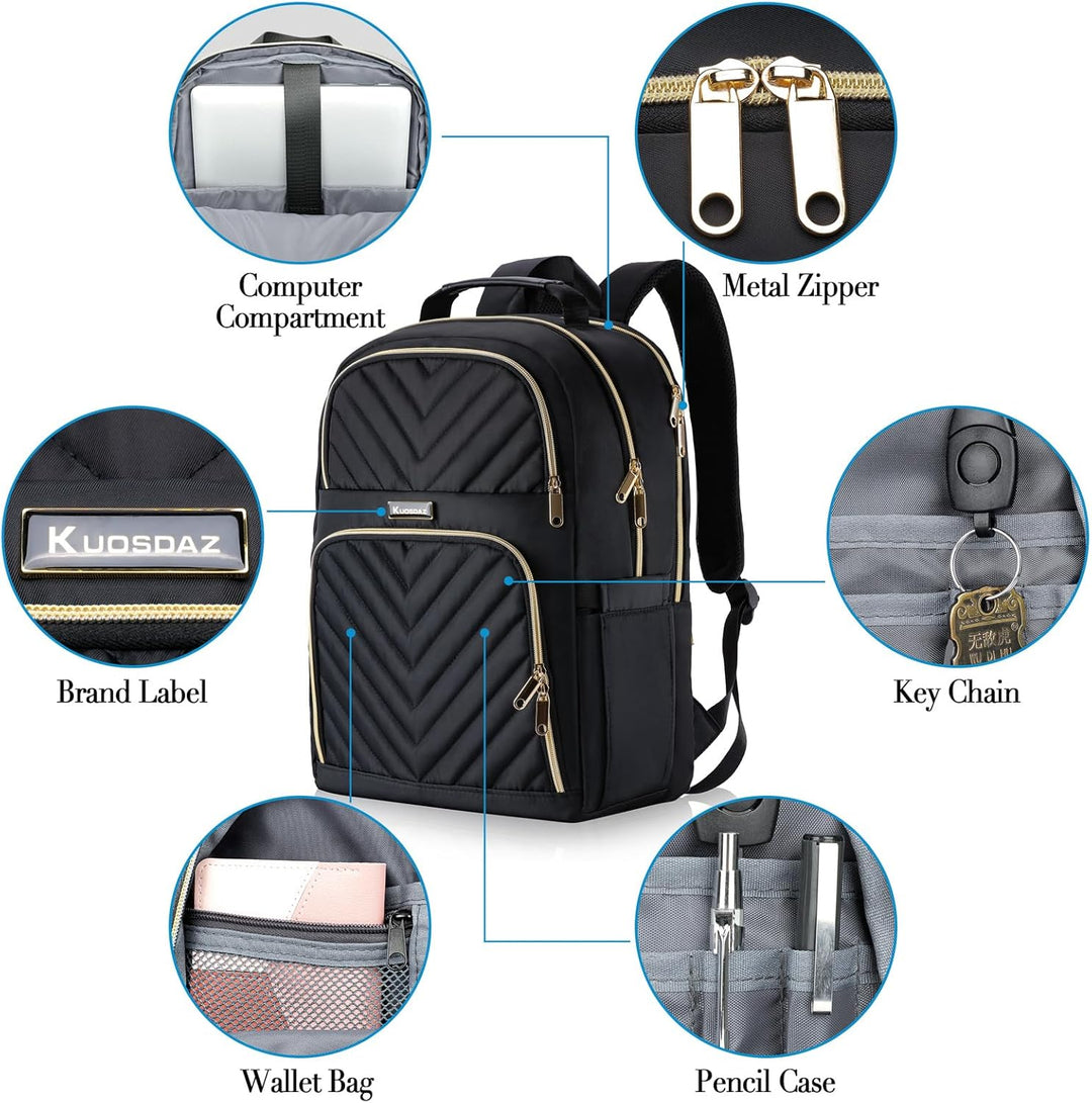 Rucksack Damen Arbeit Rucksack, 17.3 Zoll Schulrucksack Mädchen Teenager mit USB Ladeanschluss, Lapt