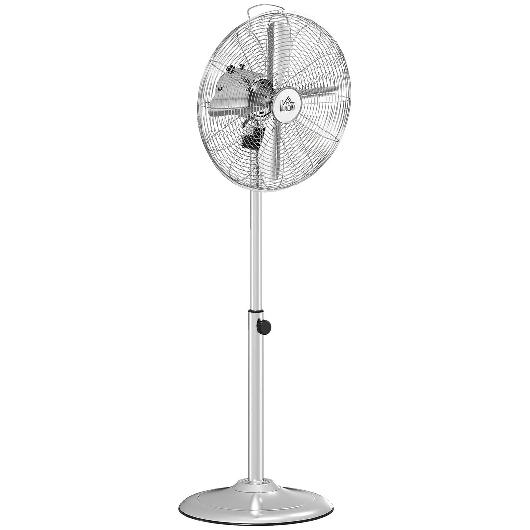 HOMCOM 120 cm Standventilator, Ventilator, Höhenverstellbarer Lüfter, 3 Geschwindigkeitsstufen, Vers