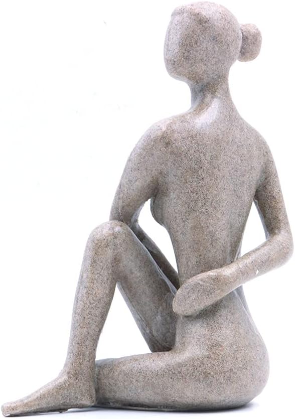 ANCLLO Statuen Skulptur Figuren Statuetten Kreative Harz Seitlich Gebet Yoga Mädchen Charakter Figur