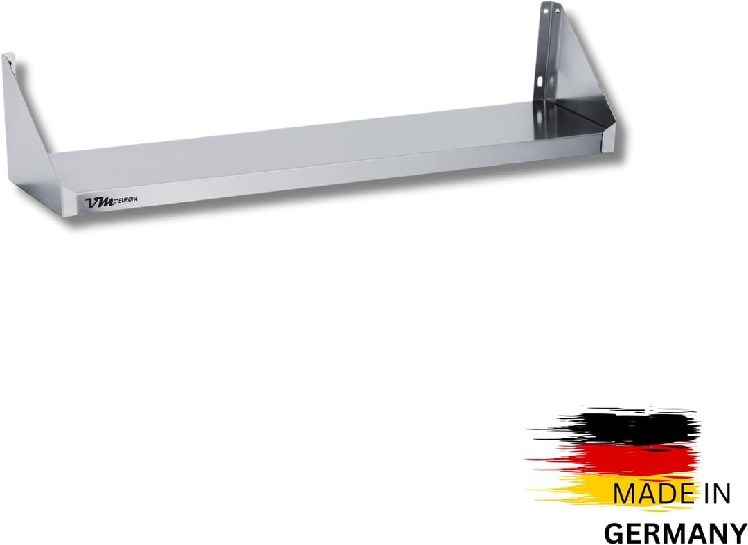 Edelstahl Wandbord - Masse 100 x 20 cm - Einfach Montierbar - AISI 430 Legierung - Wandregal Küchenr