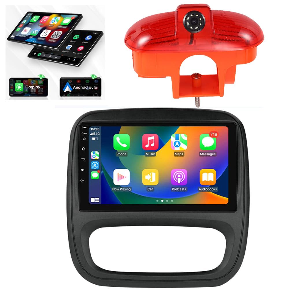 9 Zoll Carplay/Android Autoradio GPS Navigation+HD Nachtsicht Auto Rückfahrkamera, Ersatz für Vauxha