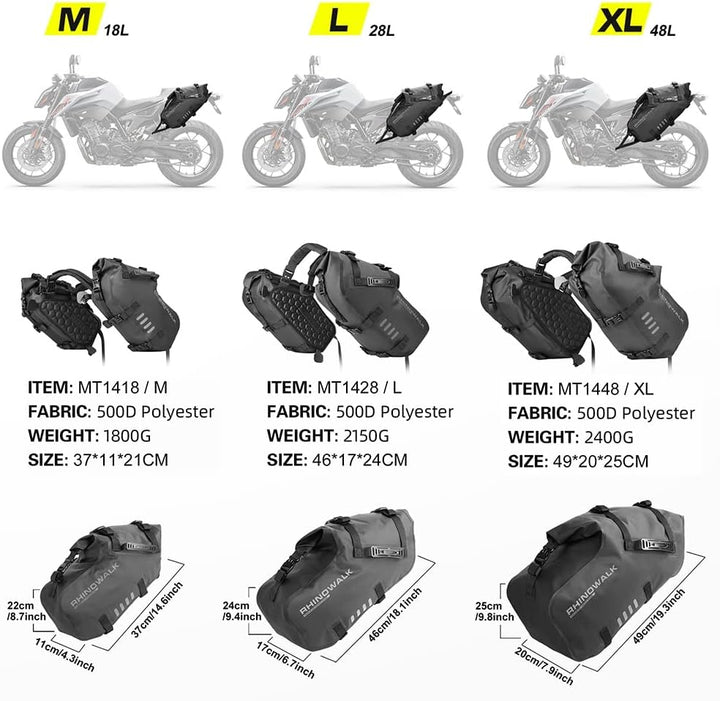 Rhinowalk Motorrad-Satteltaschen Gepäckträgertasche wasserdichte Anti-Vibrations-Motorseitentaschen