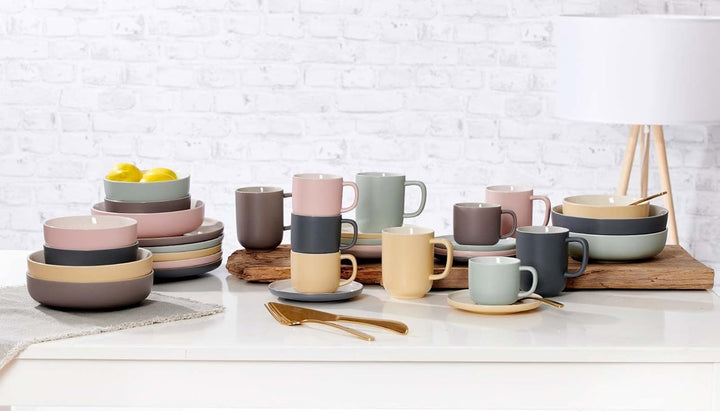 Ritzenhoff & Breker Milch- und Zuckerset Jasper, Grau, Milchkännchen & Zuckerdose aus Keramik, Ausse